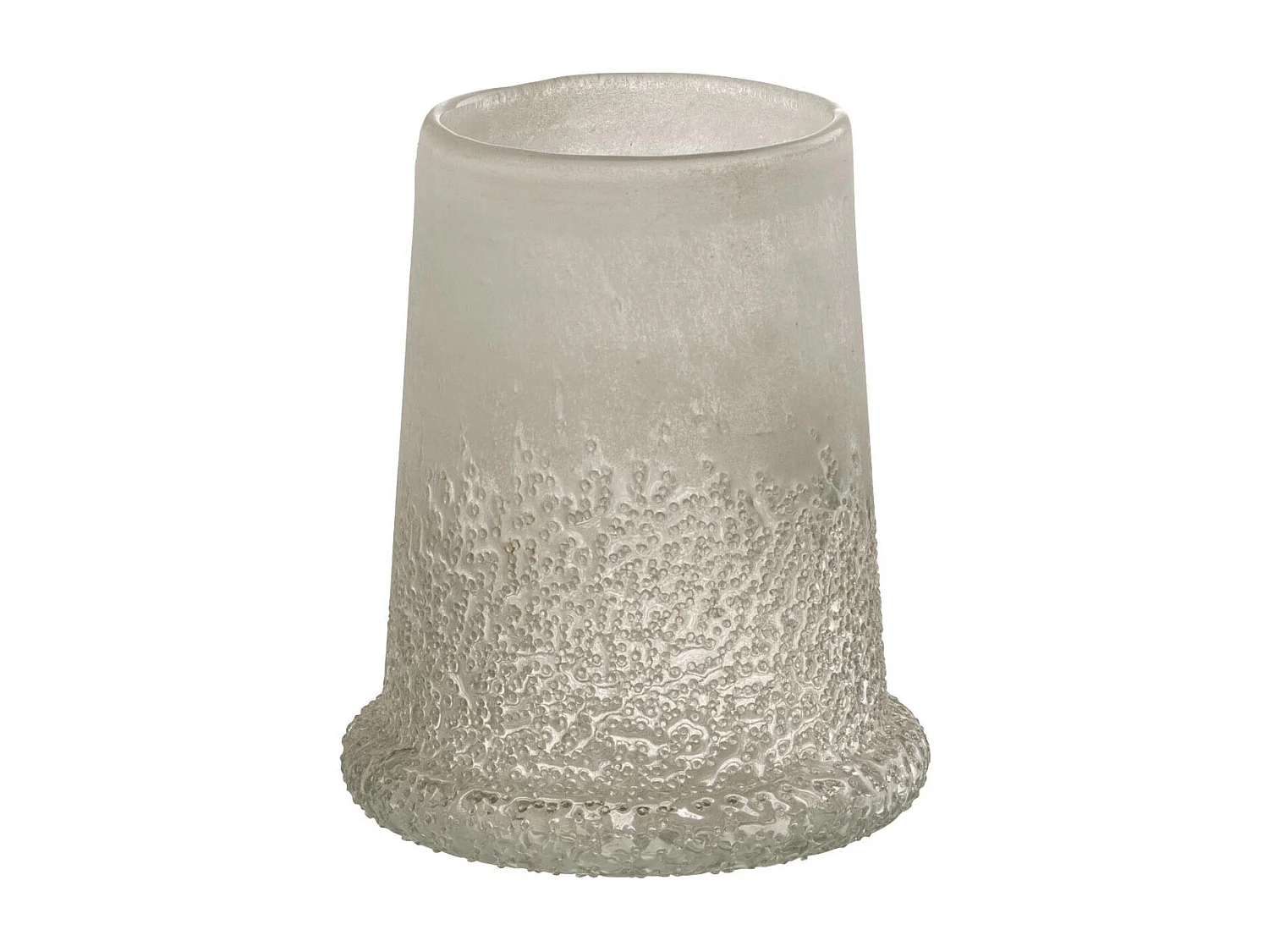 Photophore en Verre "Sucre" 15cm Blanc