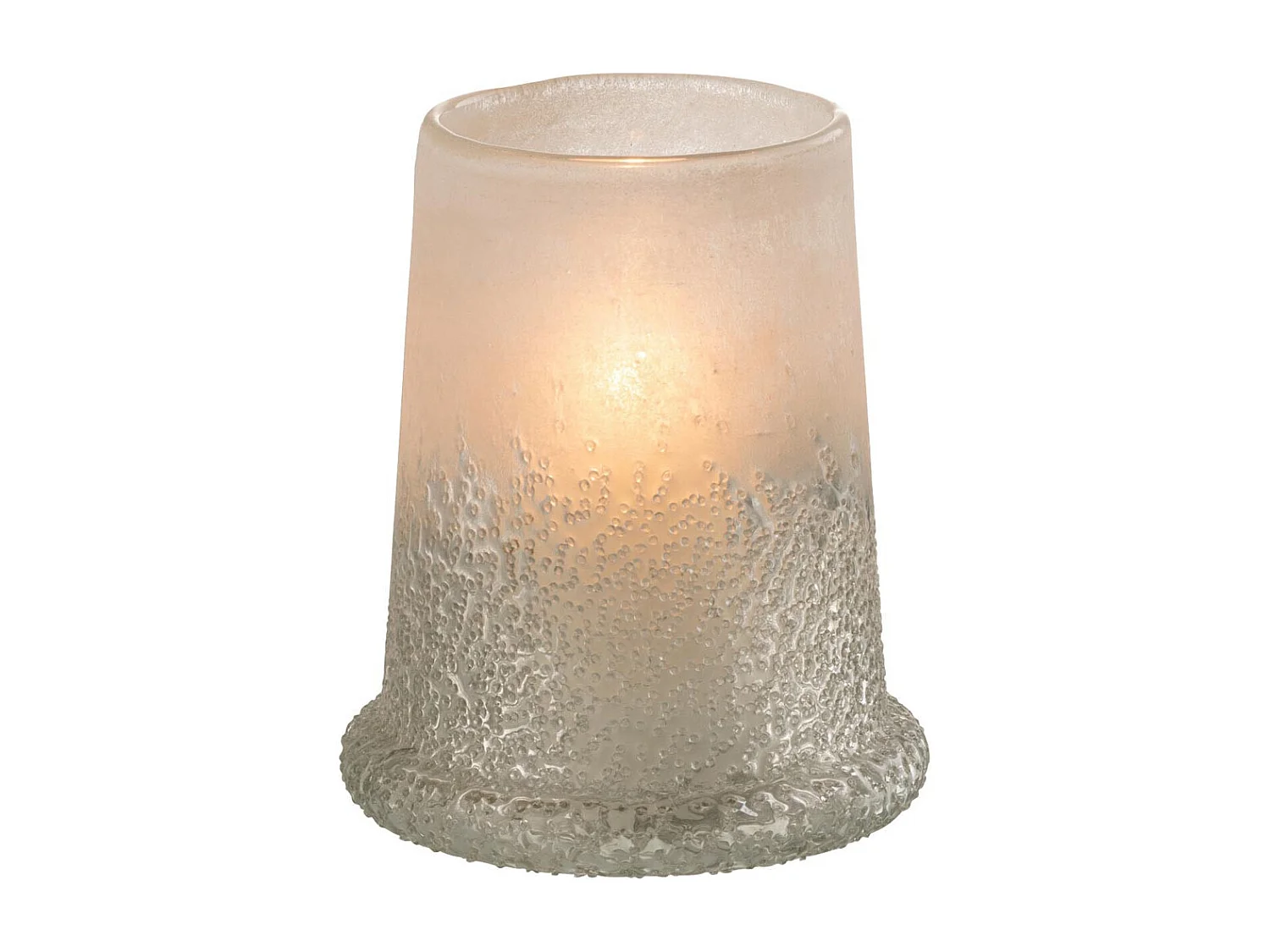 Photophore en Verre "Sucre" 15cm Blanc