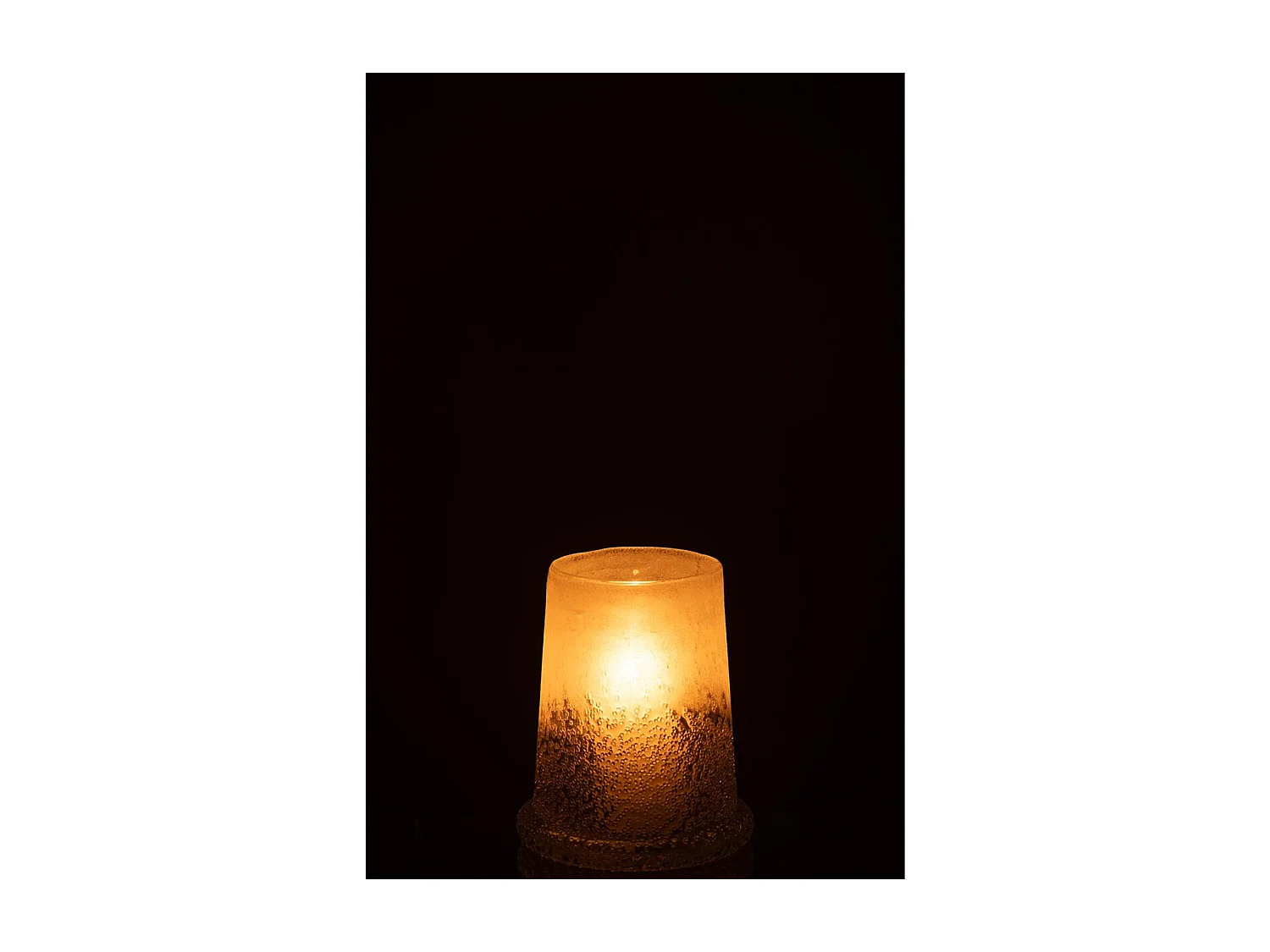 Photophore en Verre "Sucre" 15cm Blanc