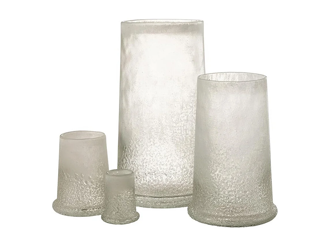 Photophore en Verre "Sucre" 15cm Blanc