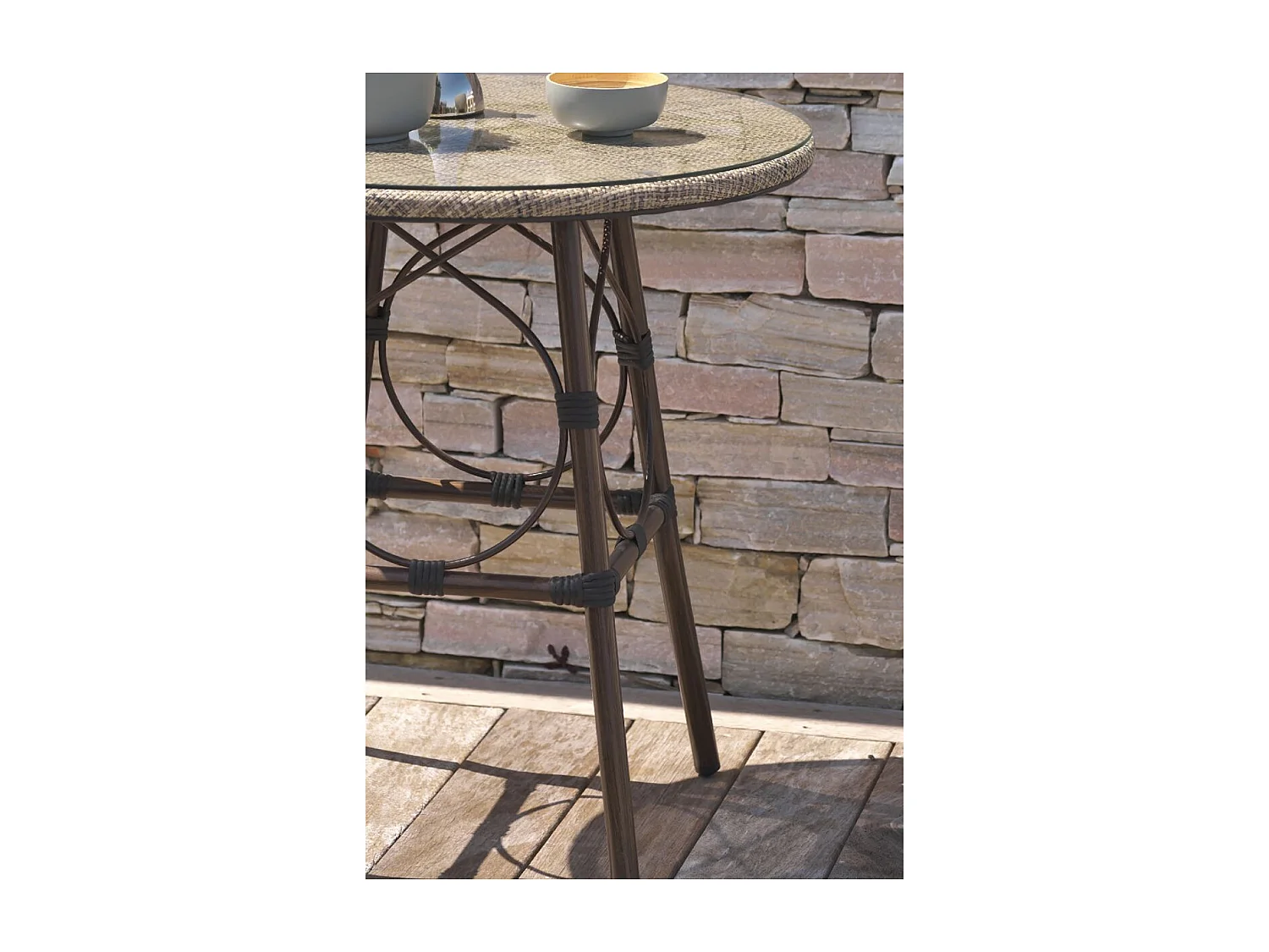 Table de jardin ronde en aluminium