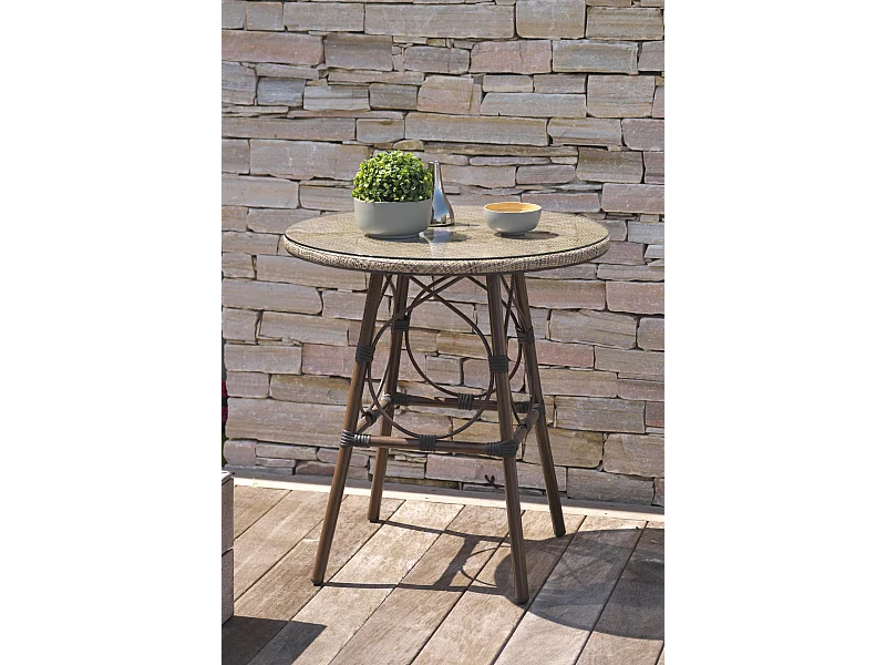 Table de jardin ronde en aluminium