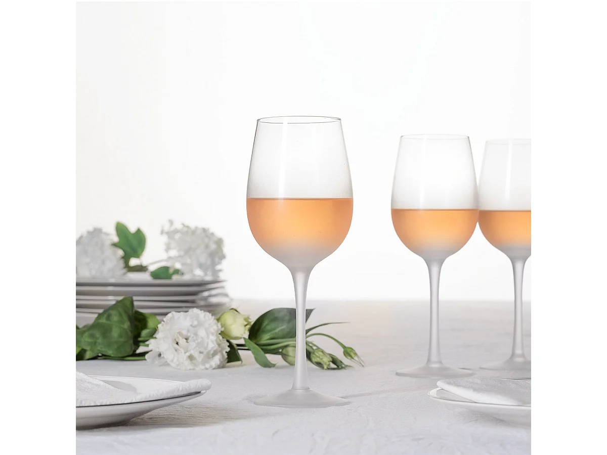 Lot de 6 Verres à Vin "Givrés" 38cl Transparent
