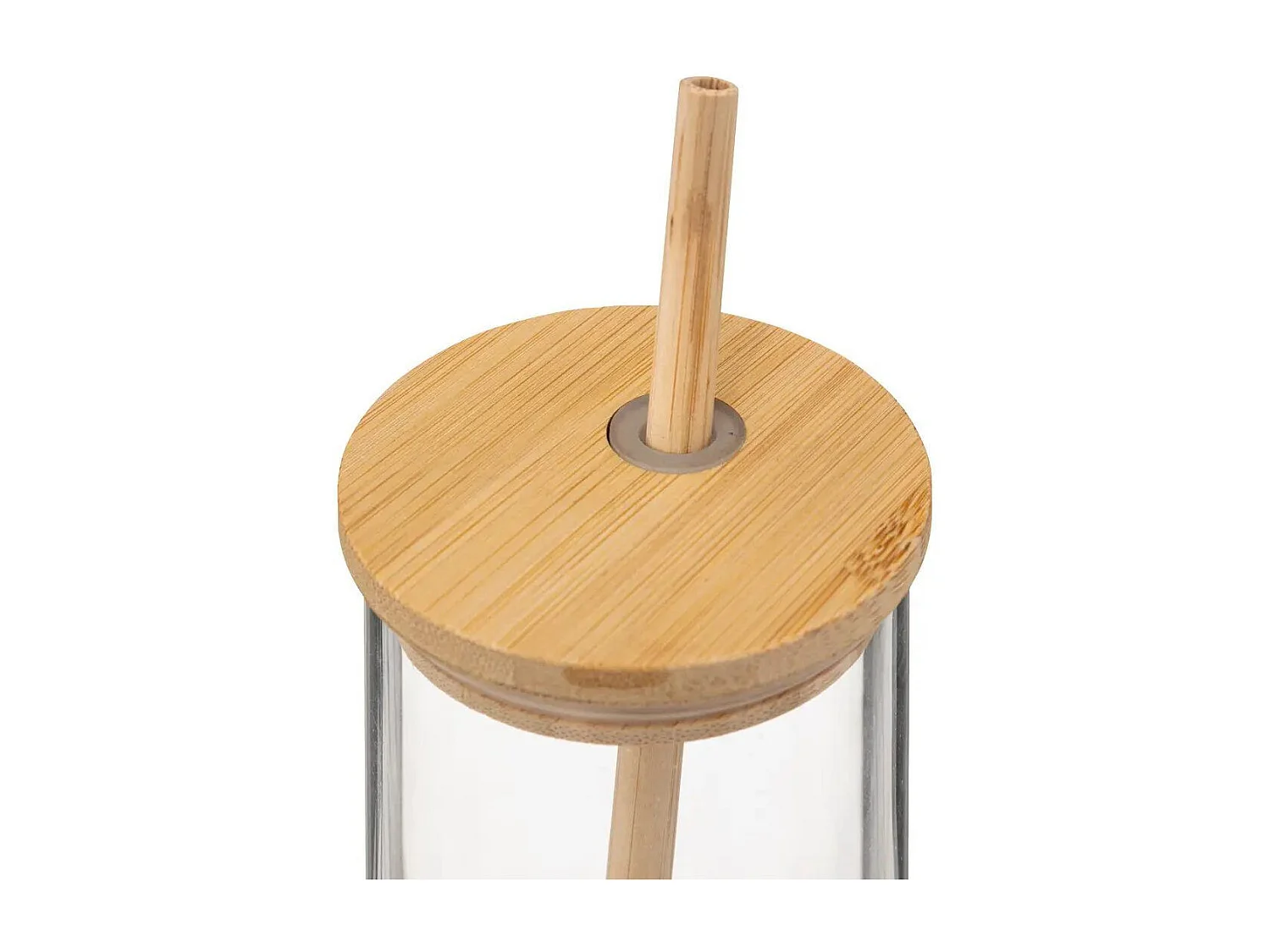 Coffret Carafe, 4 Verres & Pailles "Bambou" 28cm Transparent