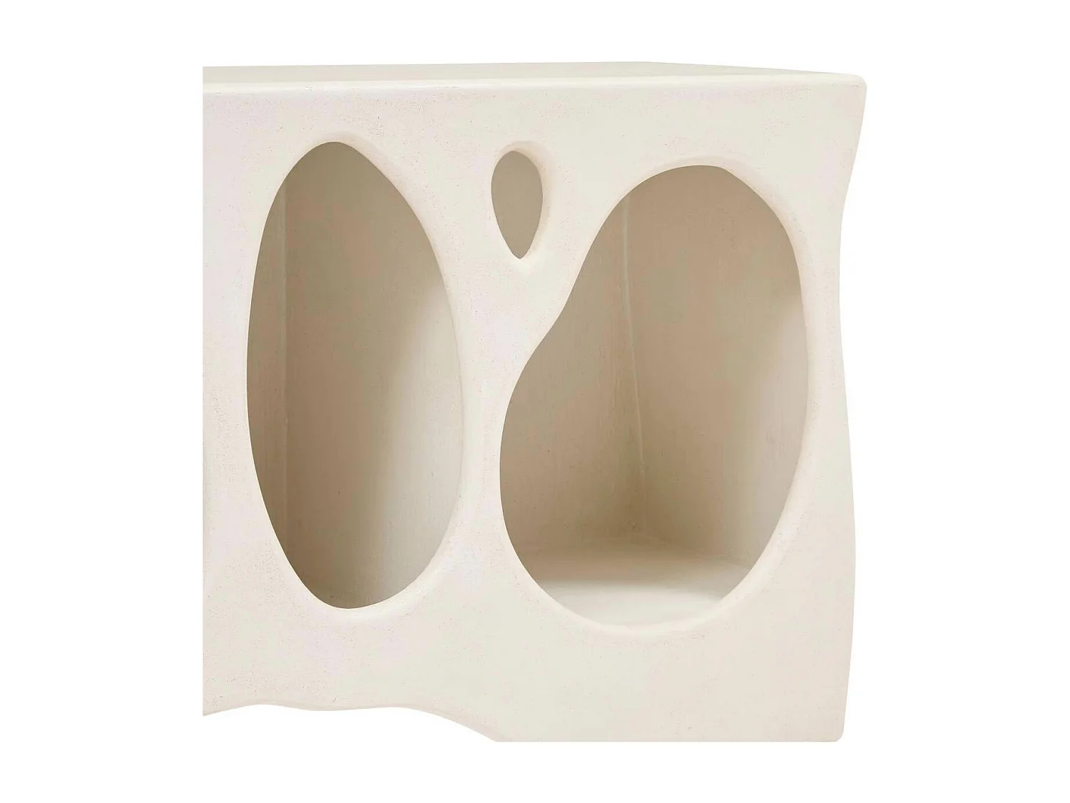 Meuble Bas Organique 4 Niches "Chesni" 137cm Ivoire