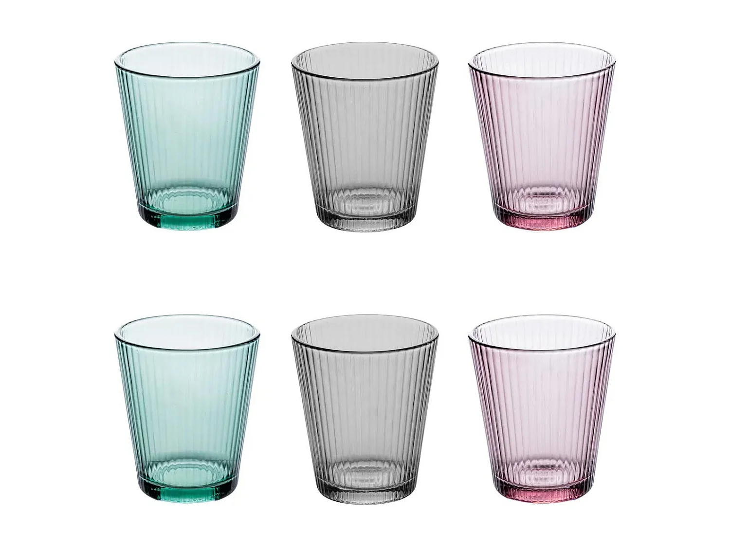 Lot de 6 Gobelets en Verre "Maleau" 24cl Multicolore