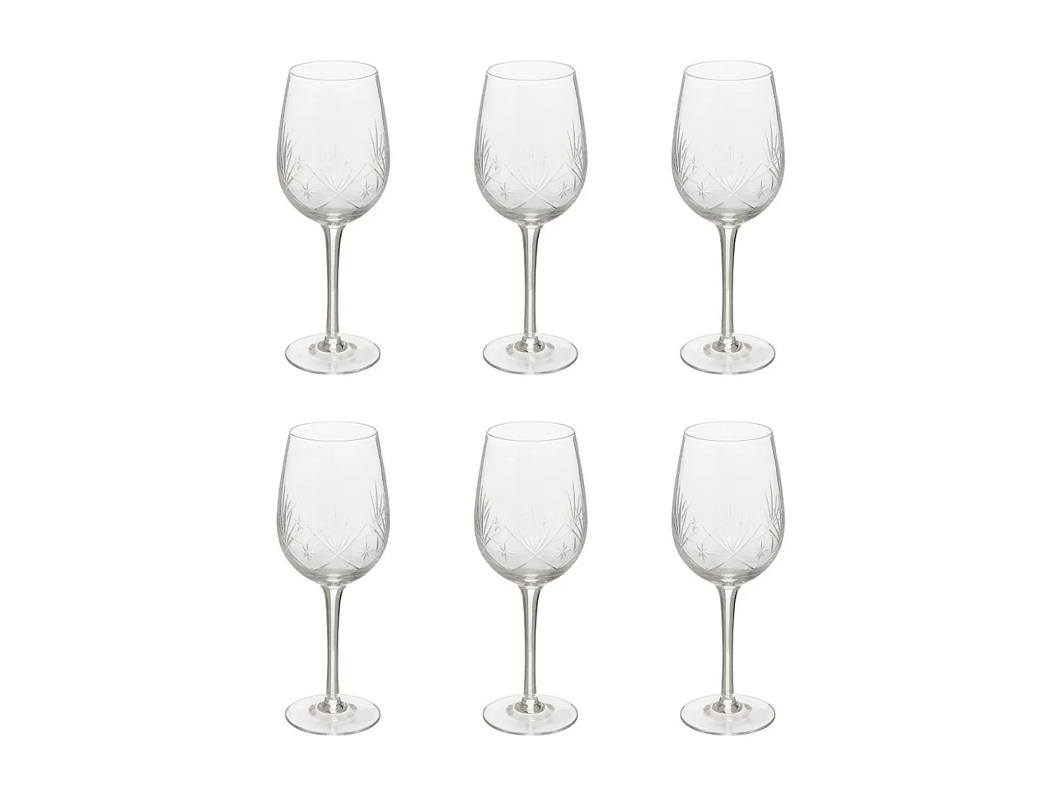 Lot de 6 Verres à Vin Design "Victoria" 38cl Transparent