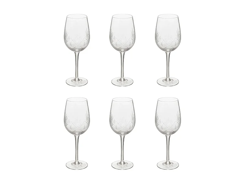 Lot de 6 Verres à Vin Design "Victoria" 38cl Transparent