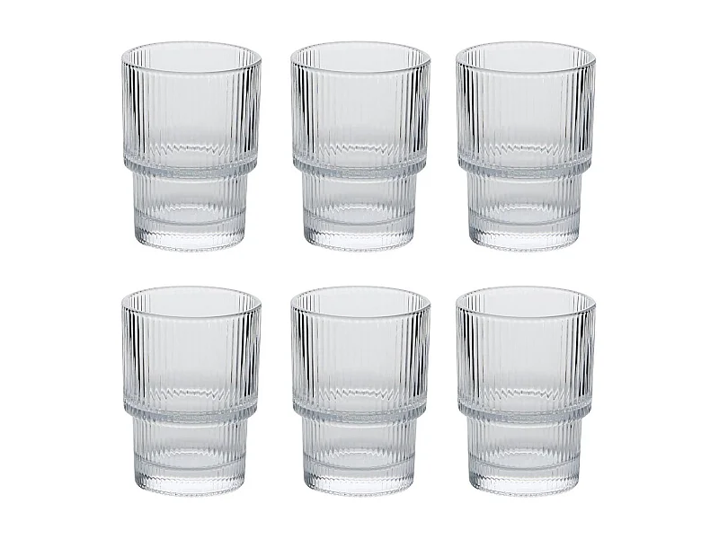 Lot de 6 Gobelets Bas "Emili'eau" 19cl Transparent