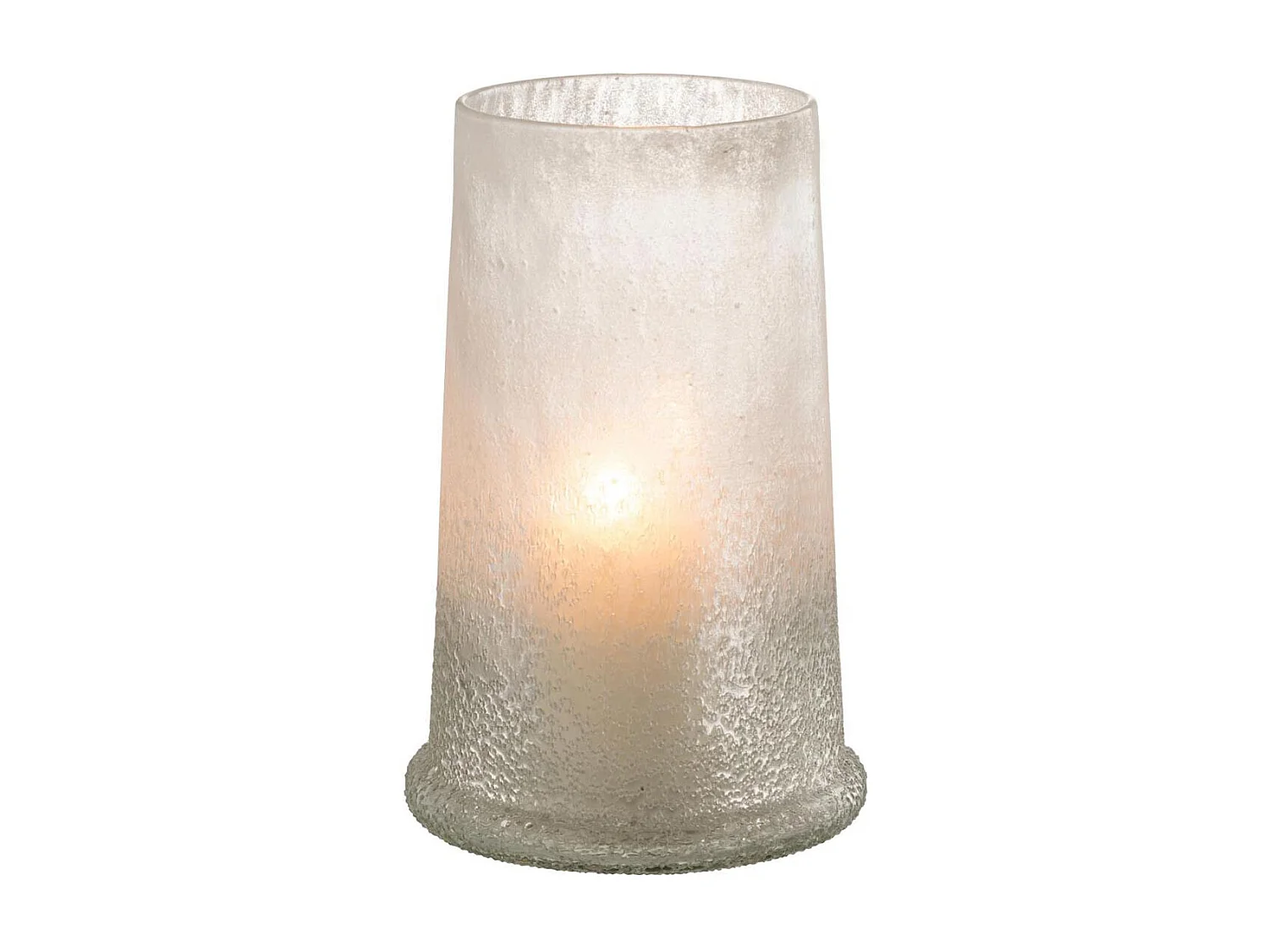 Photophore en Verre "Sucre" 28cm Blanc