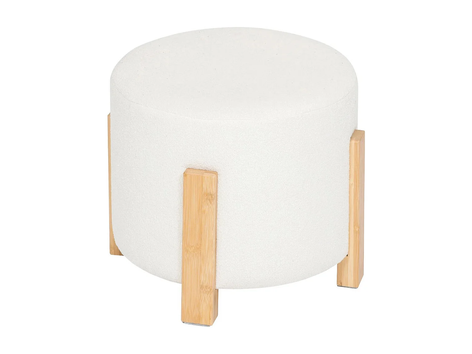 Tabouret d'Appoint Rond "Bansa" 37cm Blanc