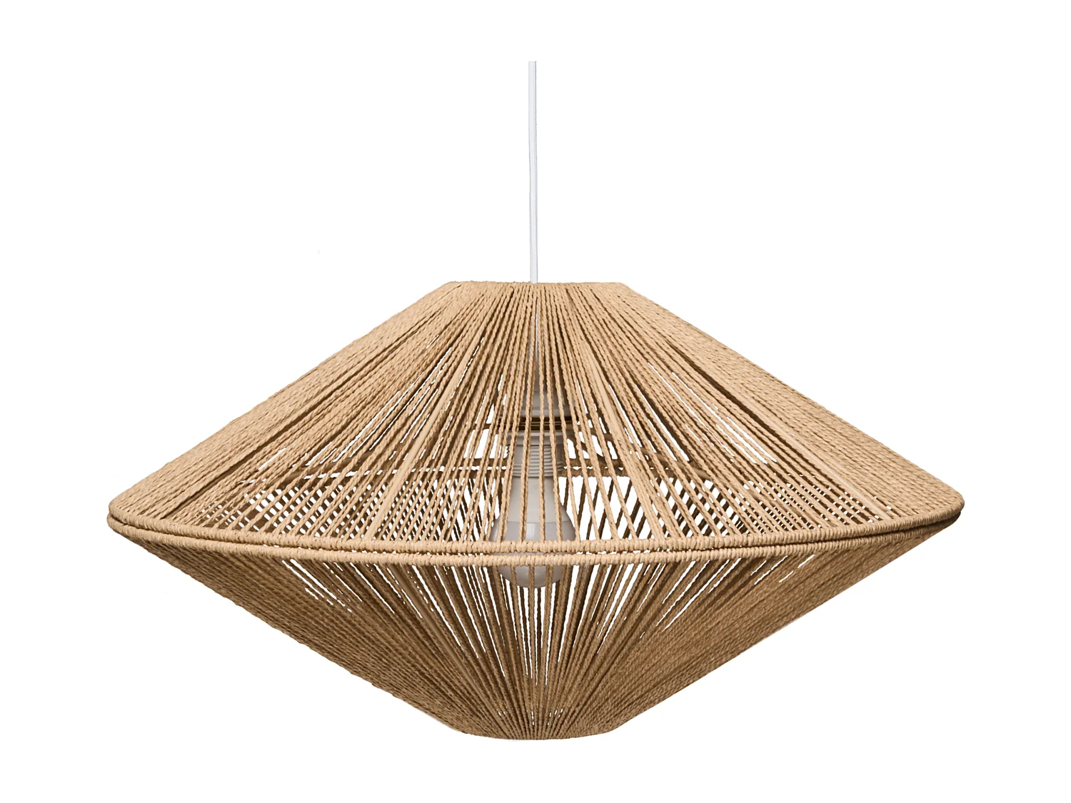 Lampe suspension CAVES Corde en papier Naturel