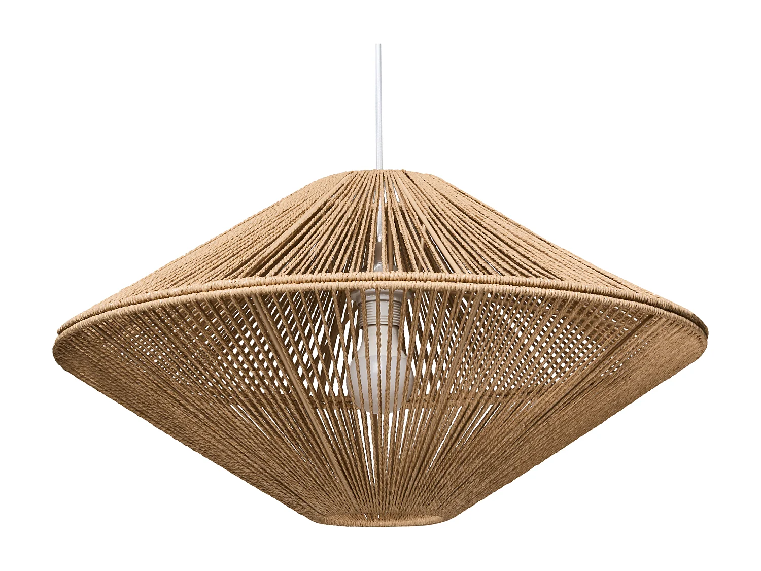 Lampe suspension CAVES Corde en papier Naturel