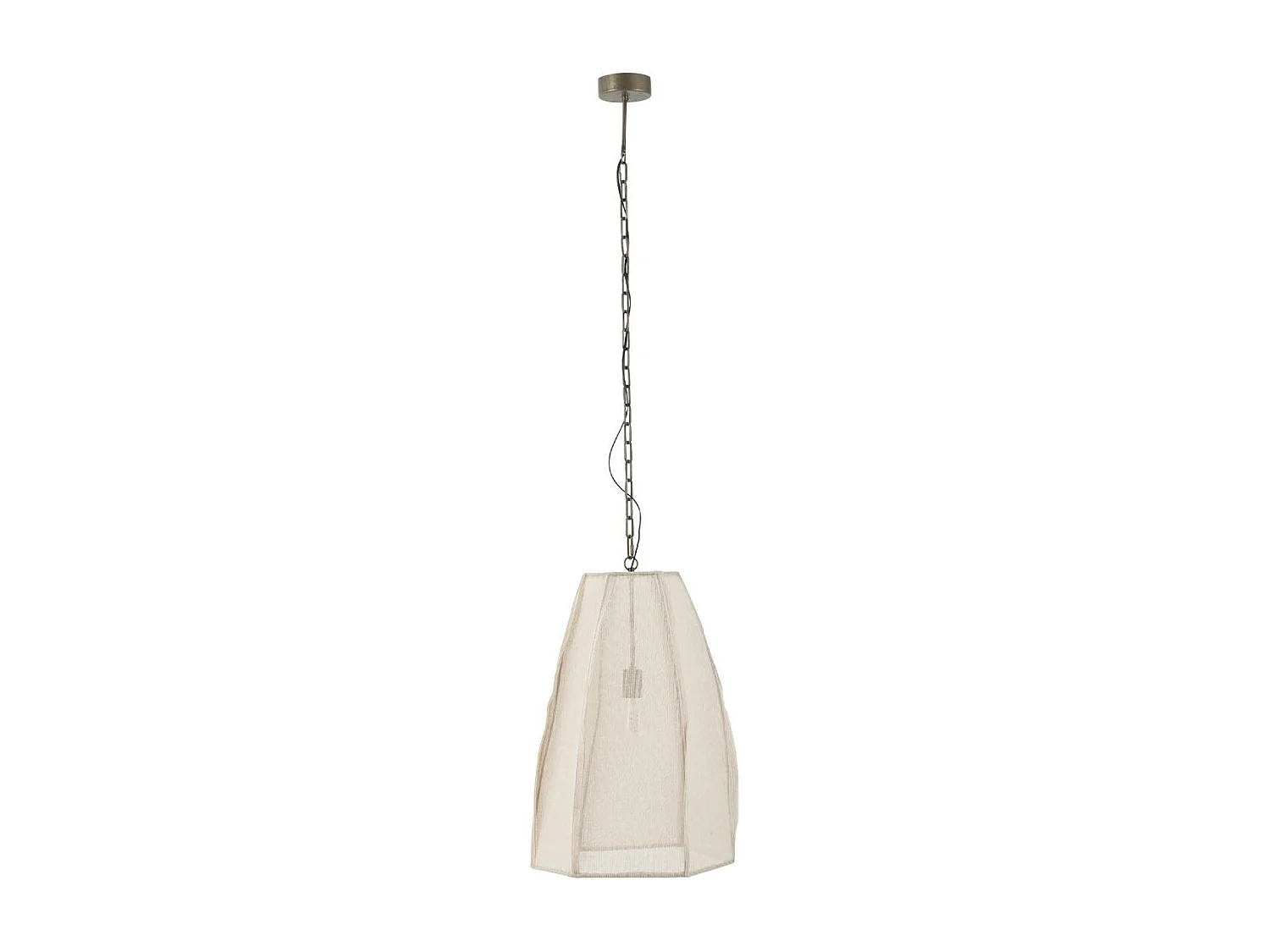 Lampe Suspension en Lin "Poire" 173cm Blanc