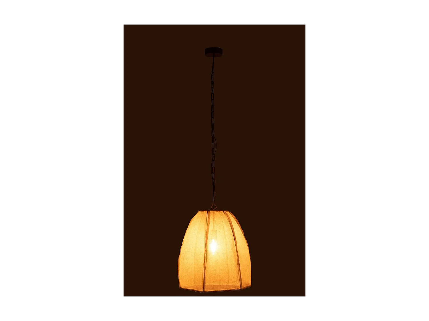 Lampe Suspension en Lin "Poire" 161cm Blanc