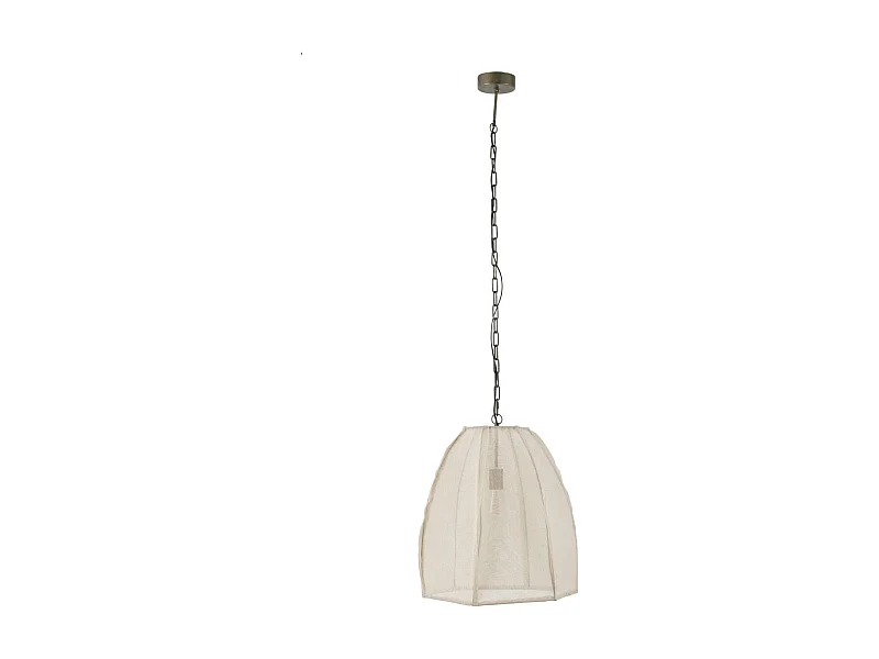 Lampe Suspension en Lin "Poire" 161cm Blanc