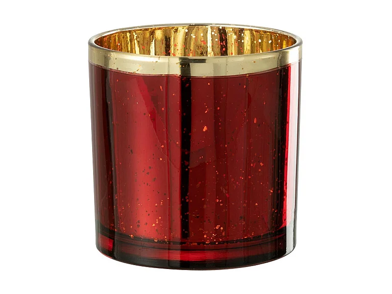 Photophore Design en Verre "Robby" 15cm Rouge