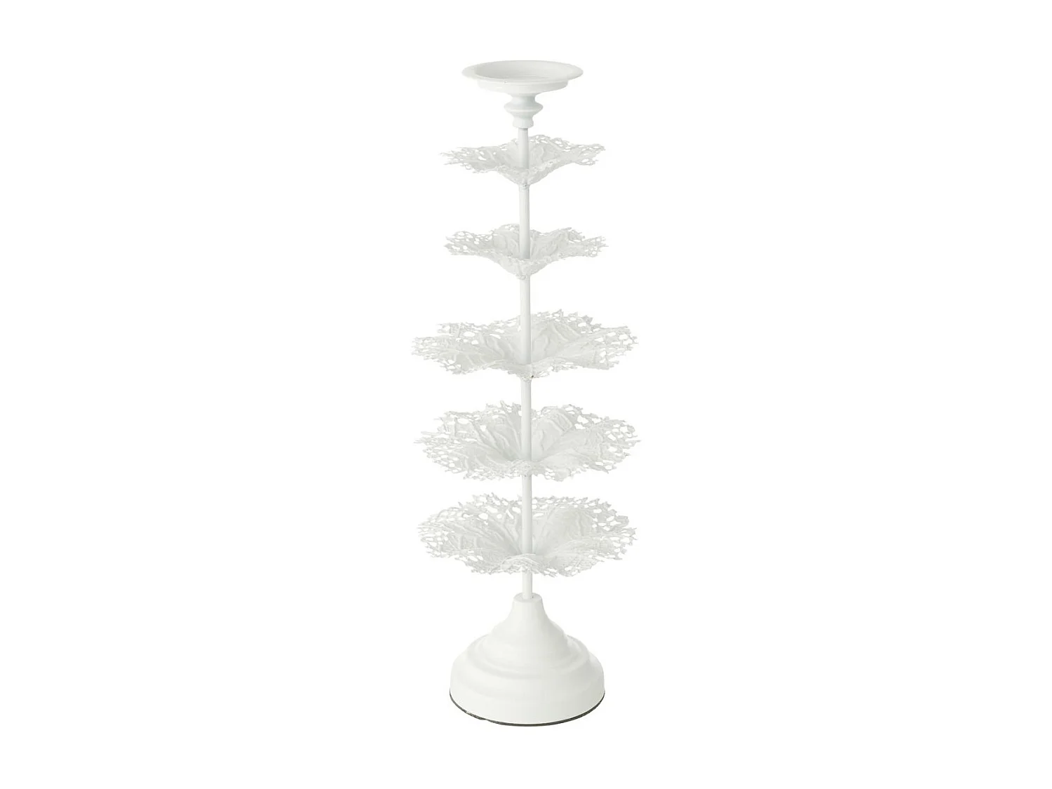 Photophore Design en Métal "Arbre" 62cm Blanc