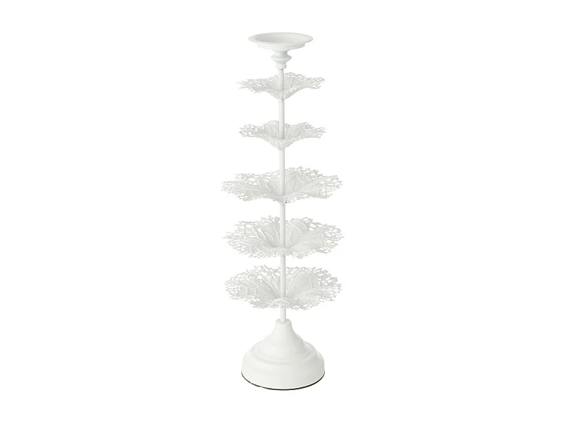 Photophore Design en Métal "Arbre" 62cm Blanc