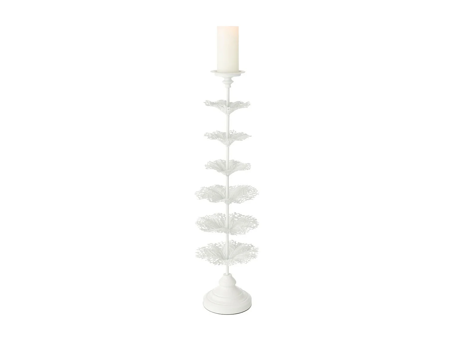 Photophore Design en Métal "Arbre" 79cm Blanc