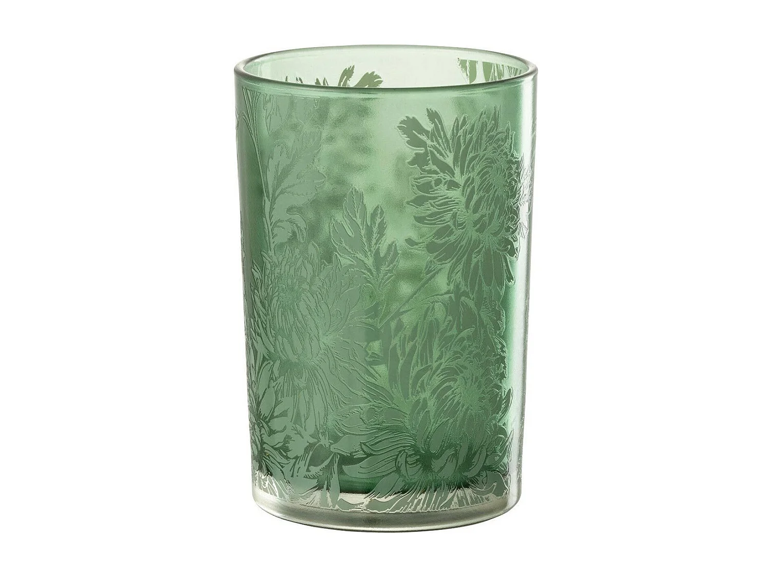 Photophore Design en Verre "Flora" 18cm Vert