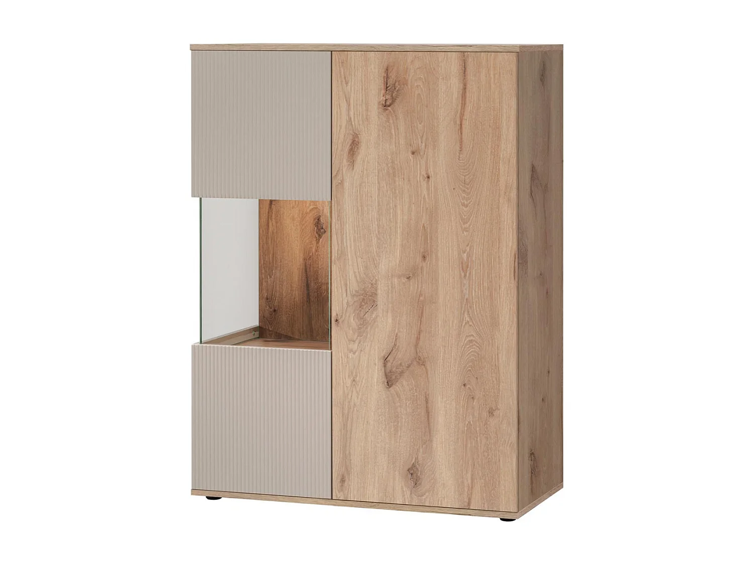 Meuble de Rangement Bas Rainuré "Catalina" 120cm Naturel