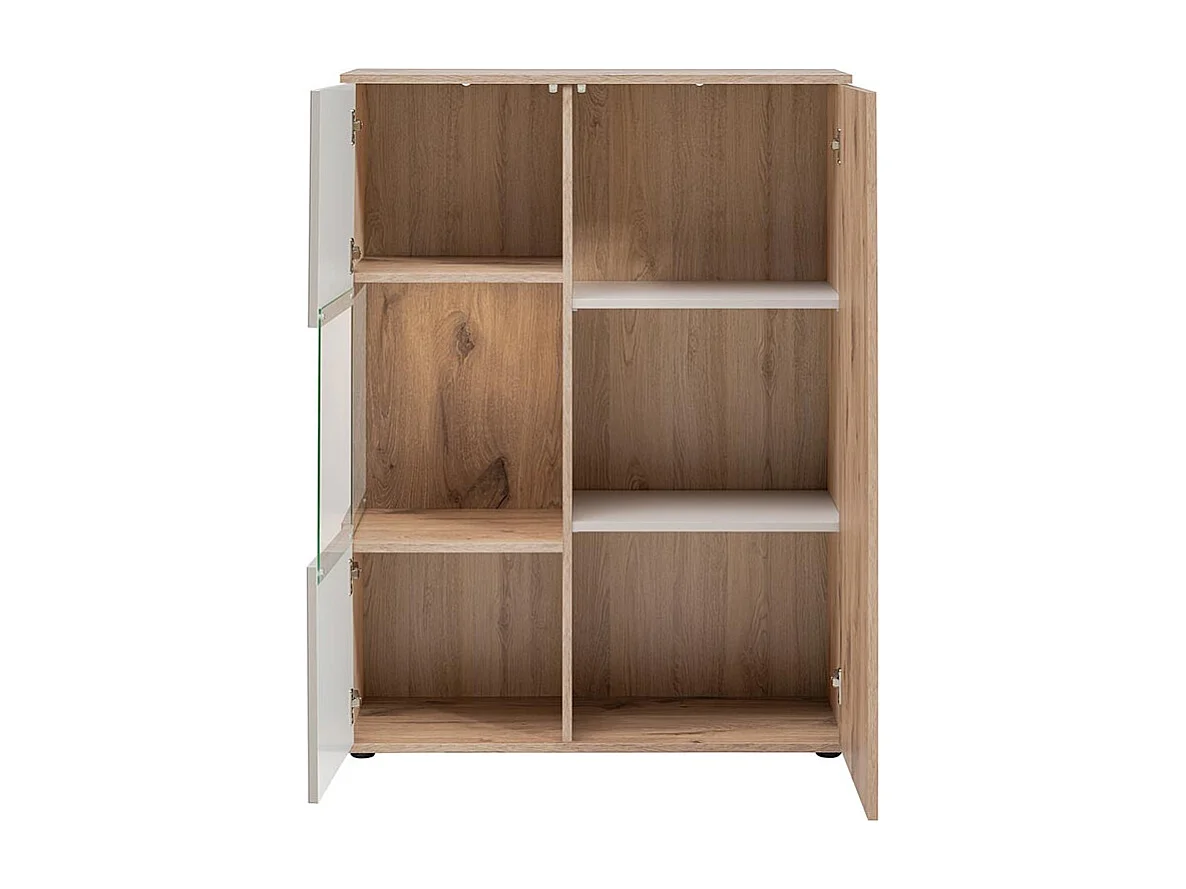 Meuble de Rangement Bas Rainuré "Catalina" 120cm Naturel