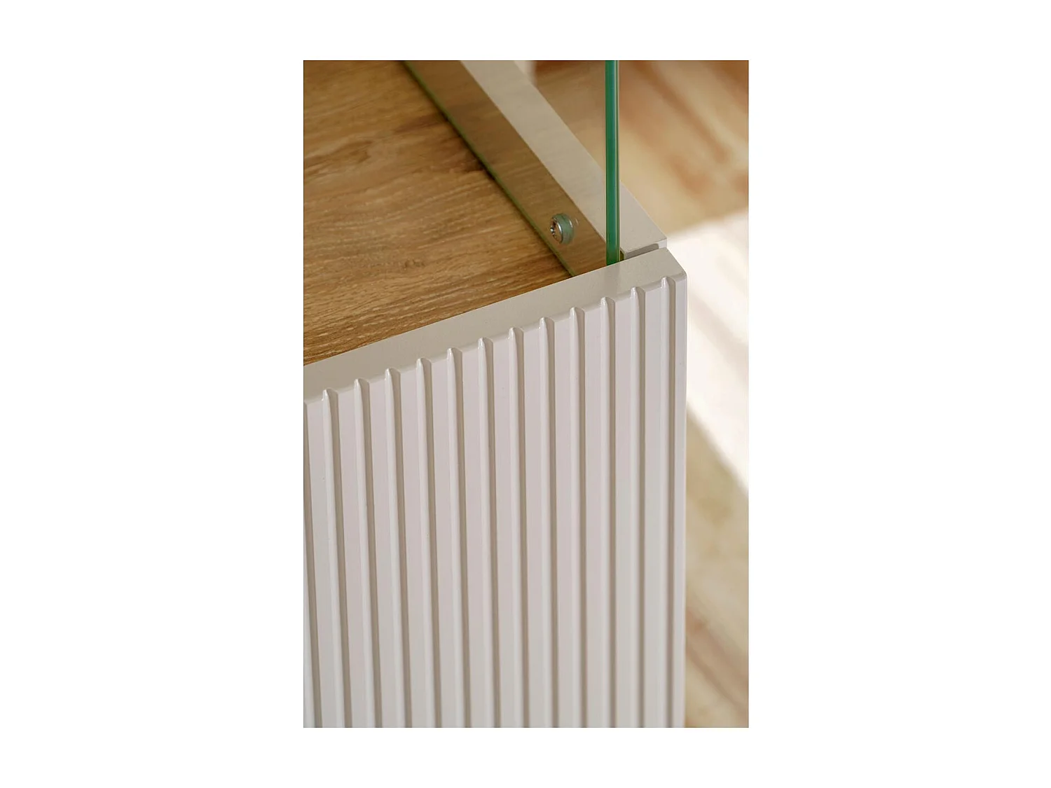 Meuble de Rangement Bas Rainuré "Catalina" 120cm Naturel