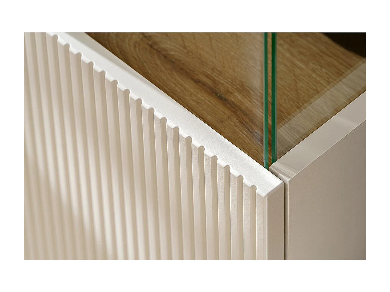 Meuble de Rangement Bas Rainuré "Catalina" 120cm Naturel