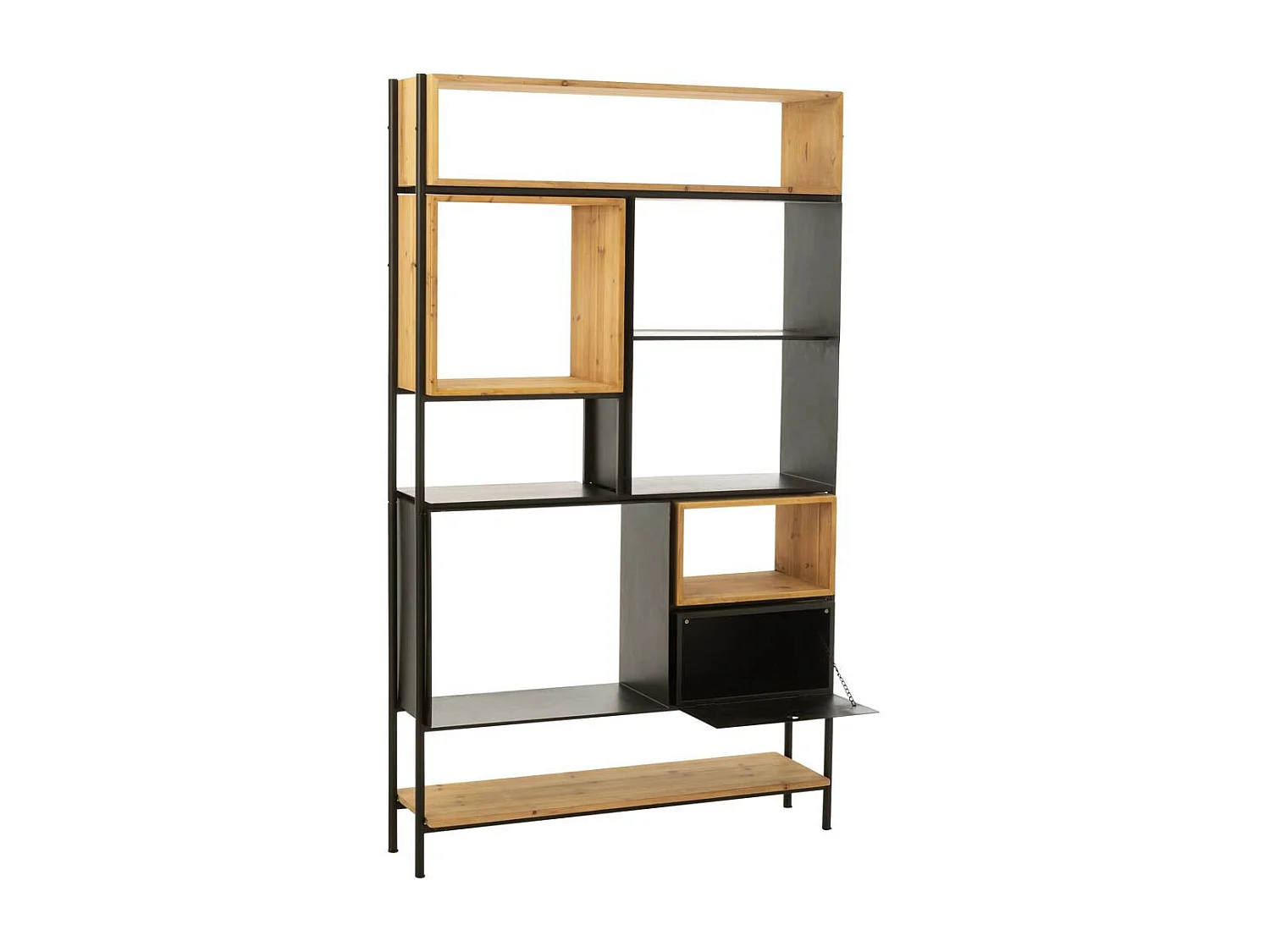 Étagère en Bois "Tina" 110cm Noir & Naturel