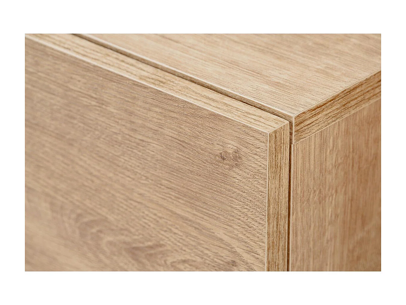 Meuble de Rangement Haut Rainuré "Aron" 192cm Naturel & Noir