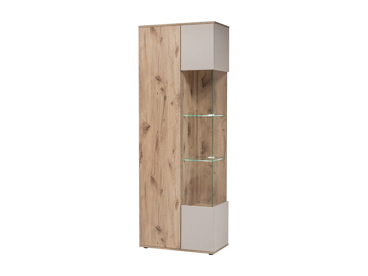 Meuble de Rangement Haut Rainuré "Catalina" 197cm Naturel