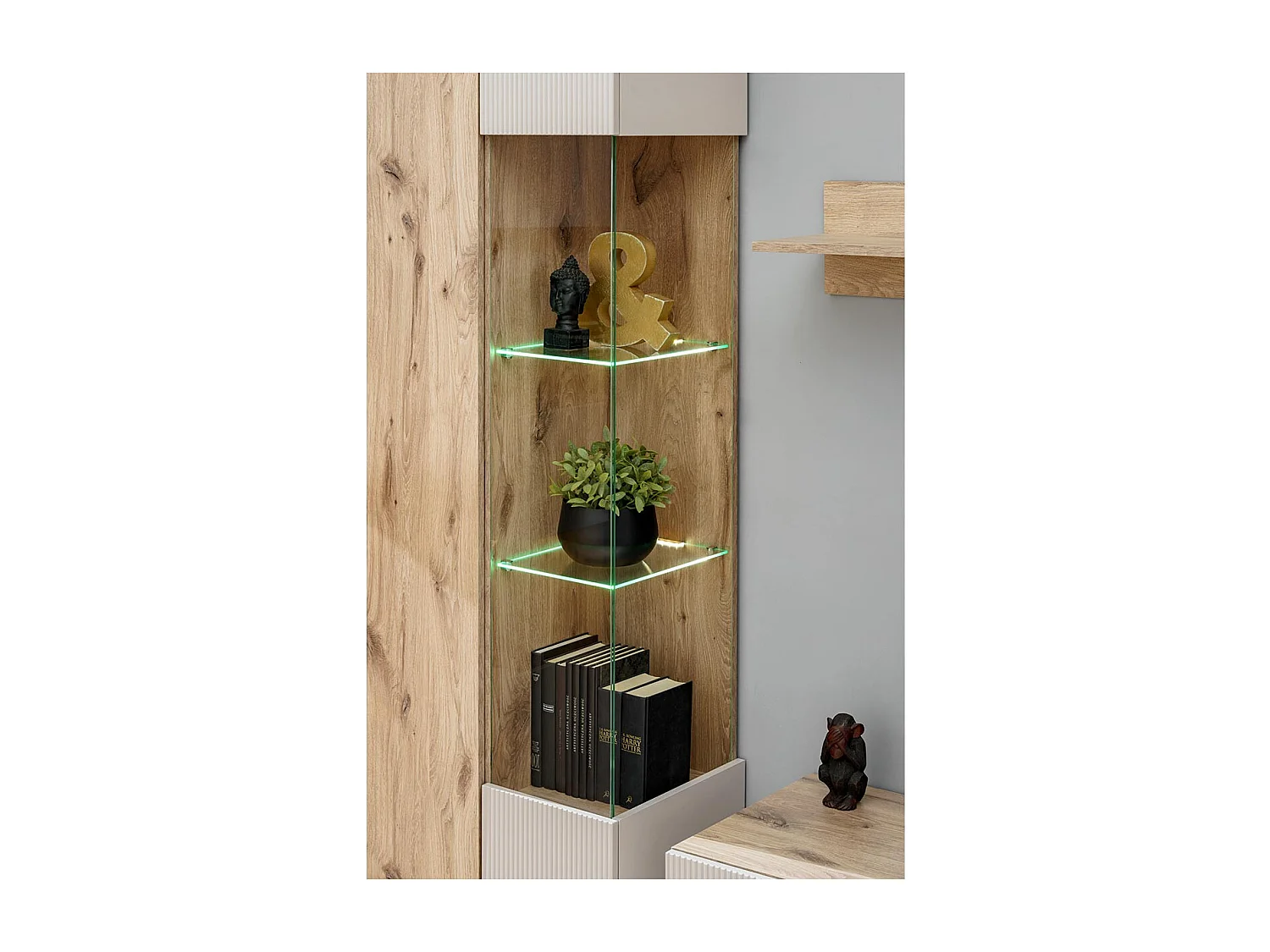 Meuble de Rangement Haut Rainuré "Catalina" 197cm Naturel