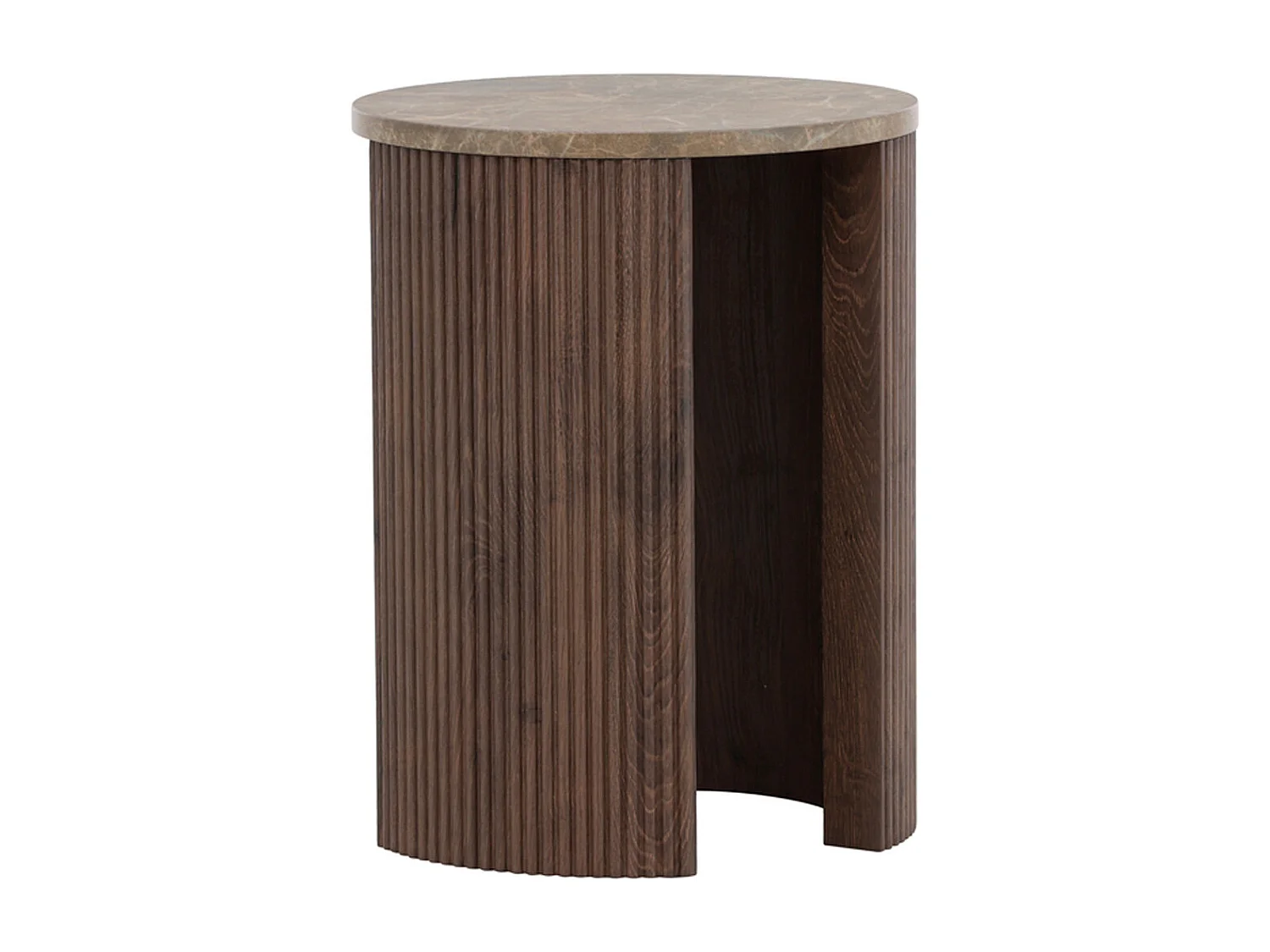 Table d'Appoint Effet Marbre "Bristol" 52cm Marron