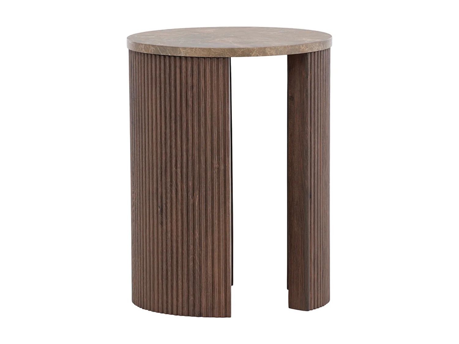 Table d'Appoint Effet Marbre "Bristol" 52cm Marron