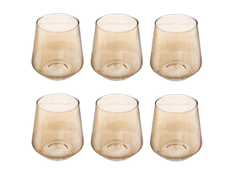Lot de 6 Verres à Eau "Olga" 45cl Ambre