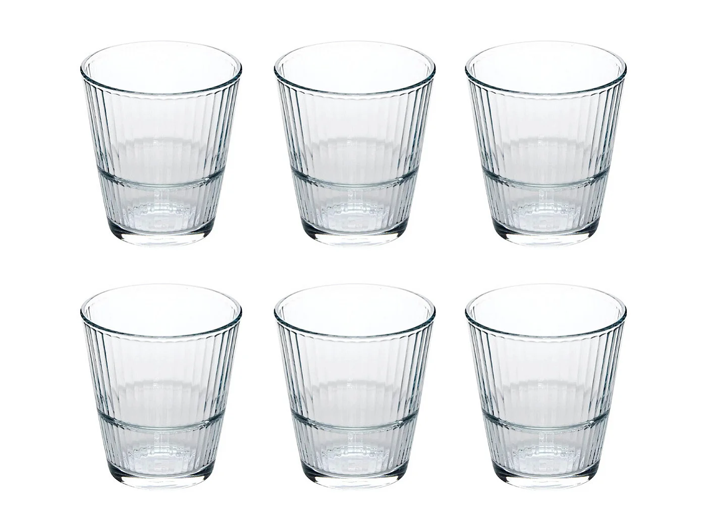 Lot de 6 Gobelets Bas en Verre "Lineau" 29cl Transparent
