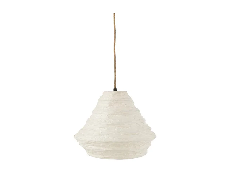 Lampe Suspension en Raphia "Nid" 35cm Blanc