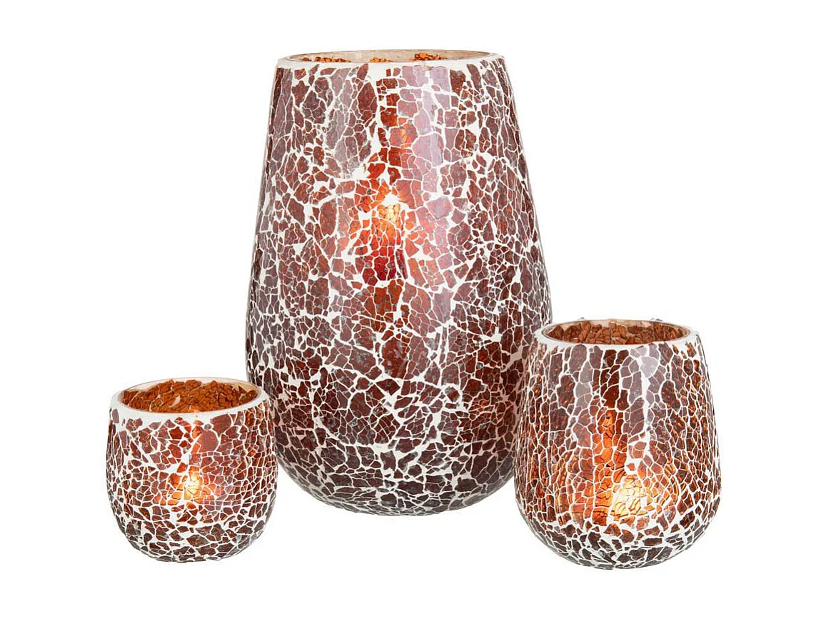 Photophore en Verre "Ali" 26cm Marron