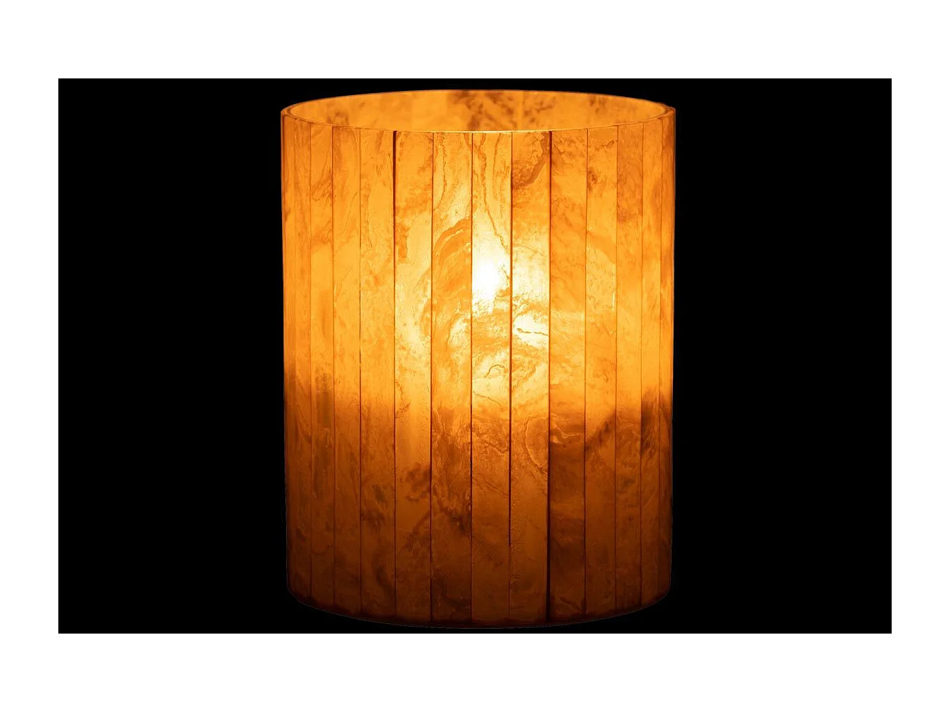 Photophore Design Lignes "Champêtre" 20cm Jaune