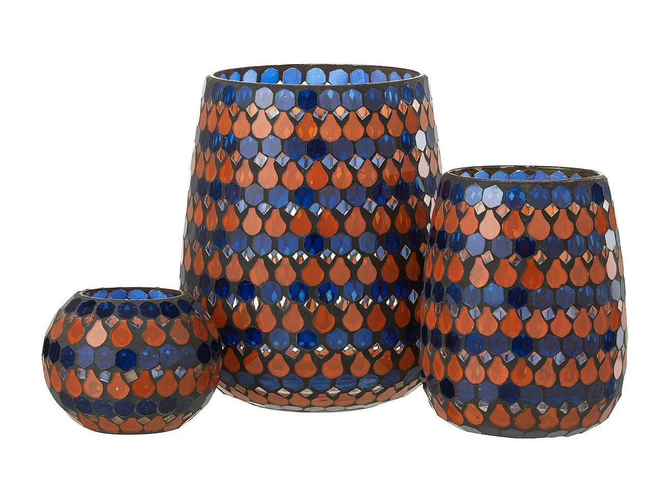 Photophore Design Goutte "African Desire" 21cm Orange & Bleu