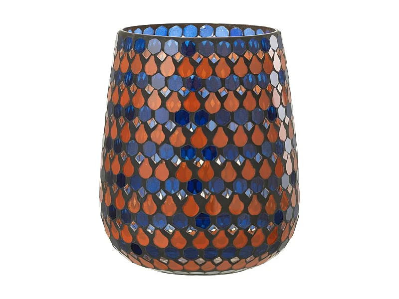 Photophore Design Goutte "African Desire" 21cm Orange & Bleu
