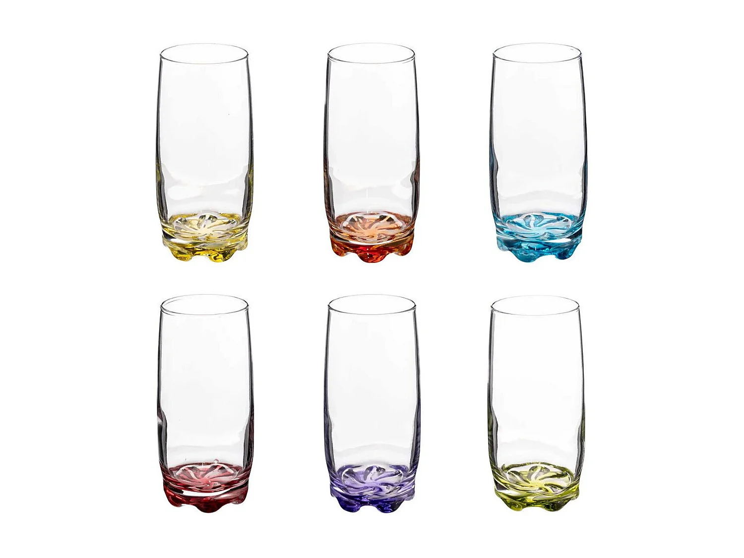 Lot de 6 Verres à Eau "Tineau" 38cl Multicolore