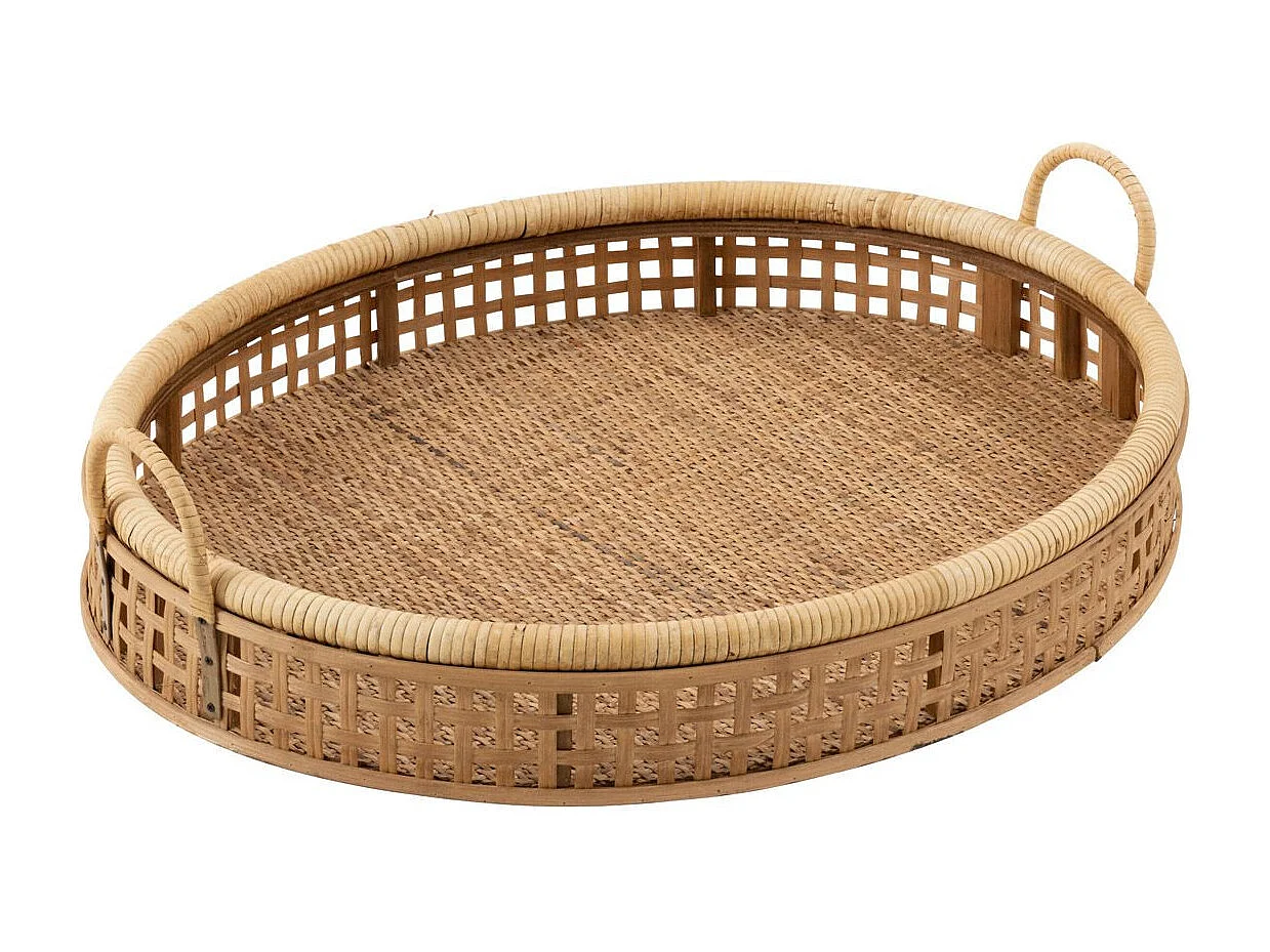 Plateau de Service en Rotin "Pick" 65cm Naturel