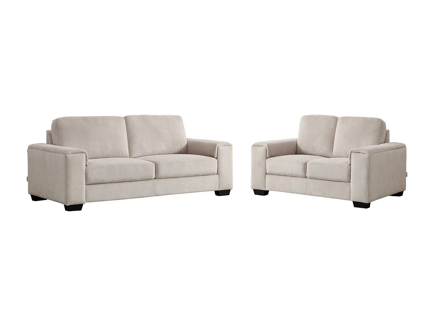 Canapés 3 places et 2 places en tissu texturé beige EMBAPO