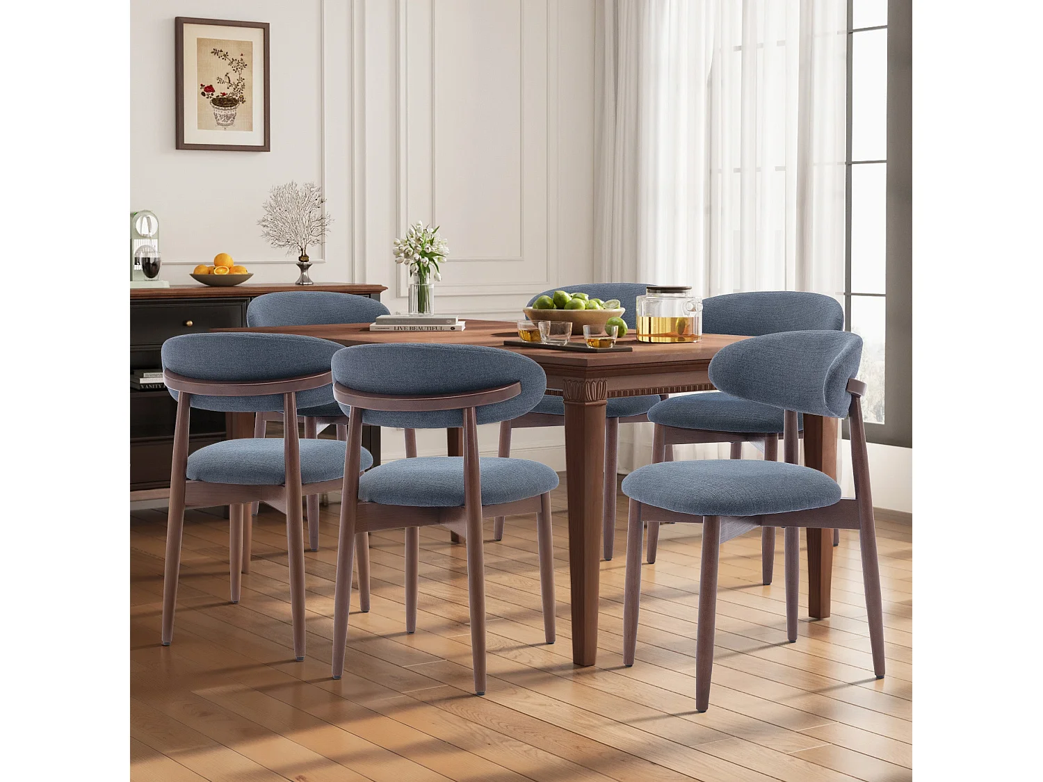 Lot de 2 Chaises, robustes et élégantes, style nordique minimaliste, idéales pour salle à manger et cuisine - Bleu