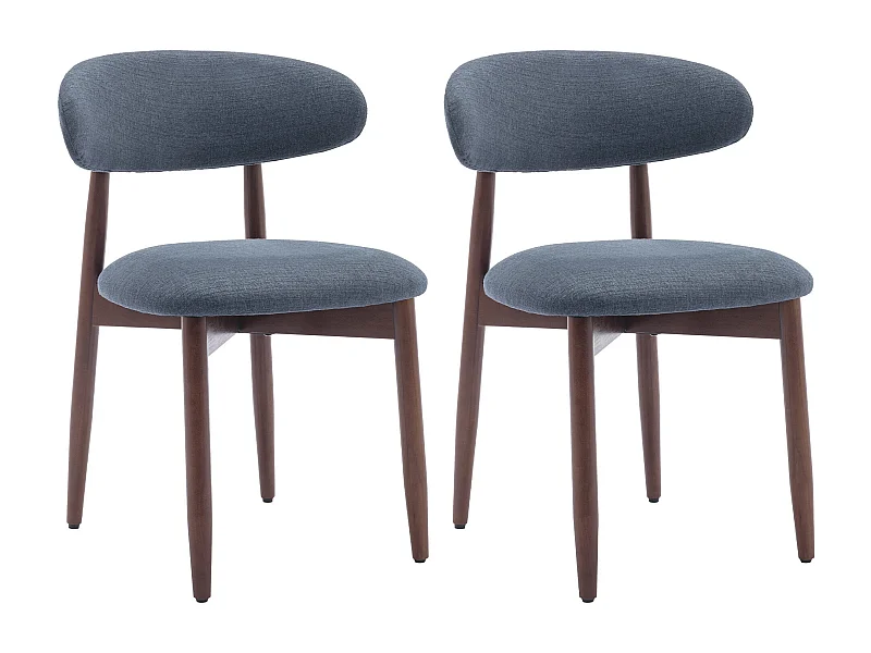 Lot de 2 Chaises, robustes et élégantes, style nordique minimaliste, idéales pour salle à manger et cuisine - Bleu