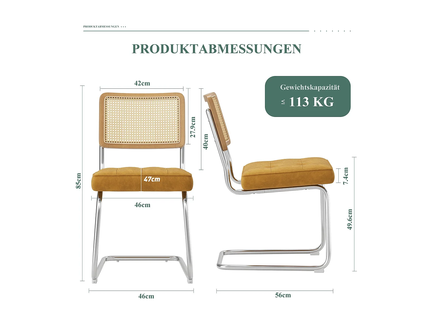 Lot de 2 Chaises -Réinventez vos repas avec une chaise au confort raffiné-Jaune