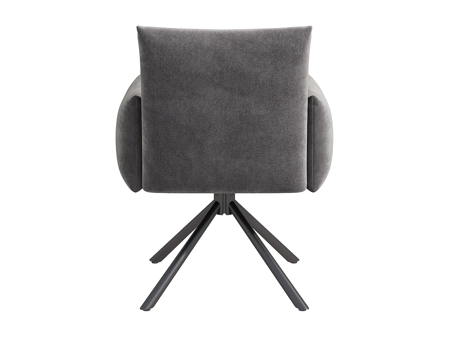 Set van 6 draaibare stoelen in grijs fluweel - Metalen poten - Voor woonkamer, slaapkamer, kantoor