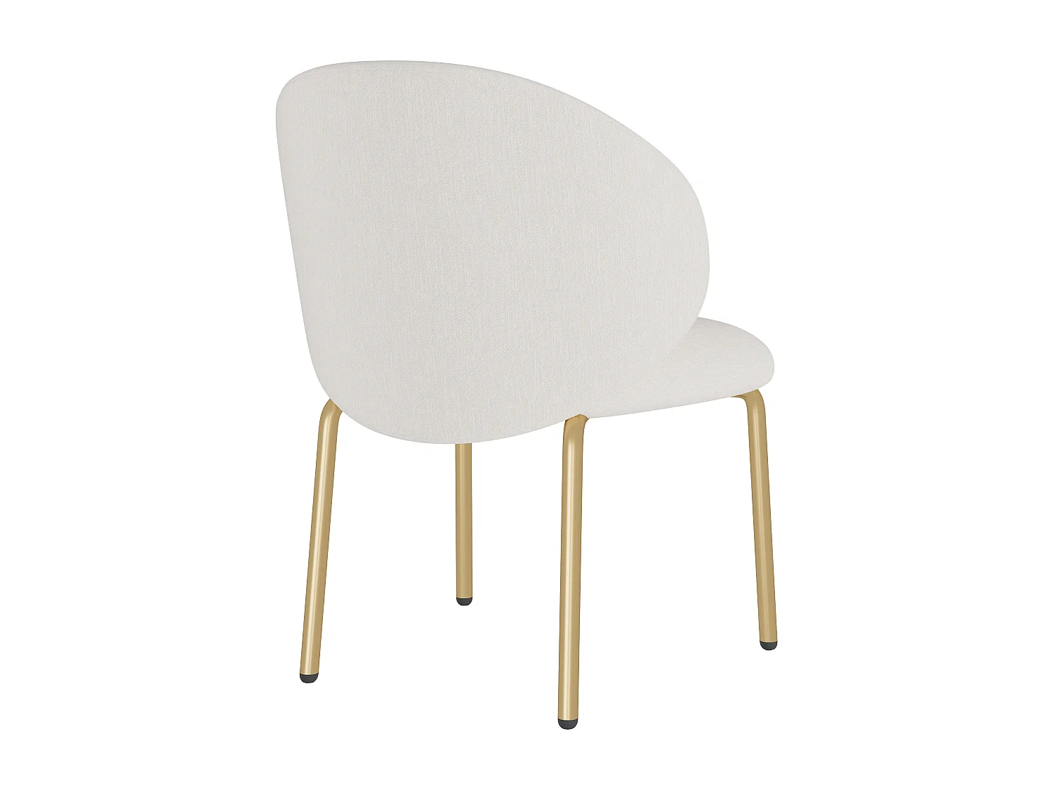 Silla de chenilla beige con patas de metal dorado